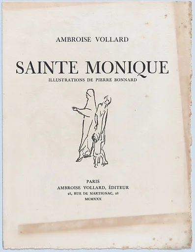 Prospectus for the book "The Life of Saint Monica"