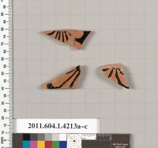 Terracotta fragments of kylikes (drinking cups)