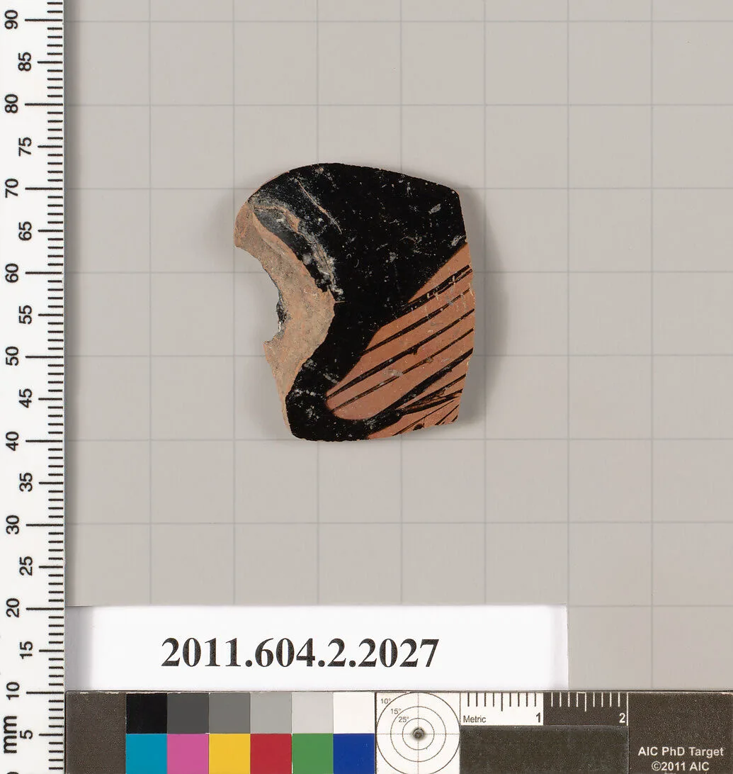 Terracotta fragment of an askos (flask with a spout and handle over the top)? or a strainer — Unknown