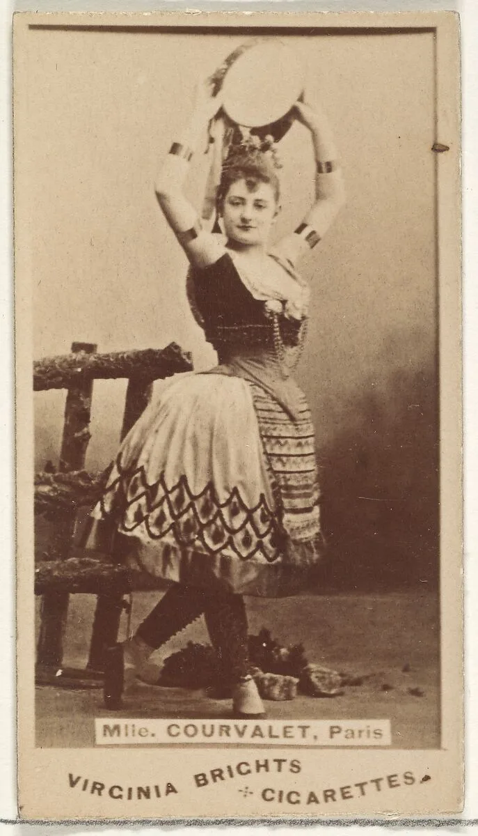 Mlle. Courvalet, Paris, from the Actors and Actresses series (N45, Type 1) for Virginia Brights Cigarettes — Allen & Ginter