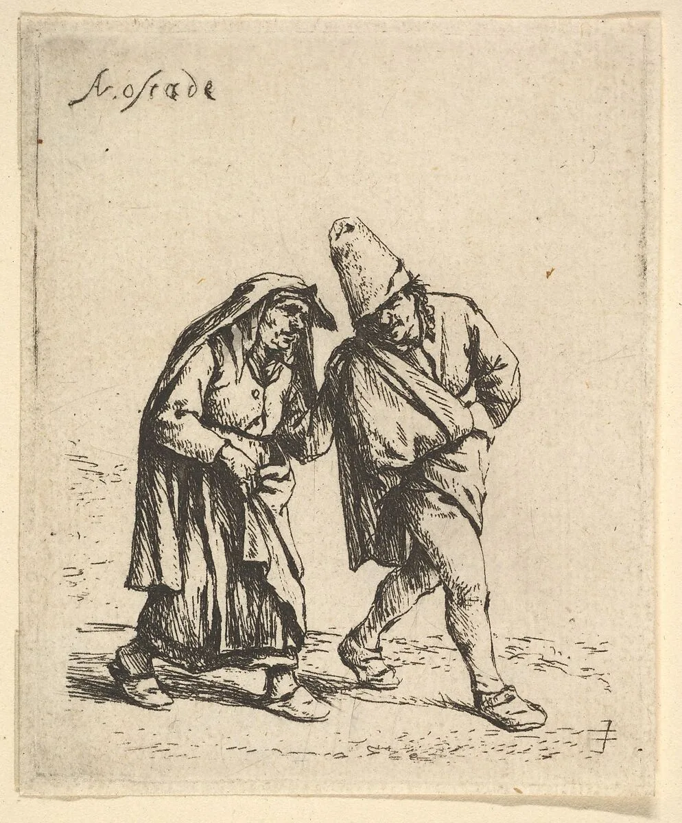 Man and Woman Walking — Adriaen van Ostade