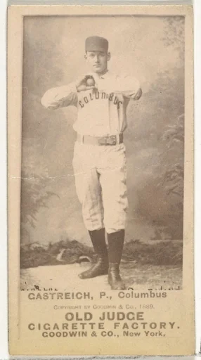 Henry Carl "Hank" Gastright, Pitcher, Cleveland, from the Old Judge series (N172) for Old Judge Cigarettes