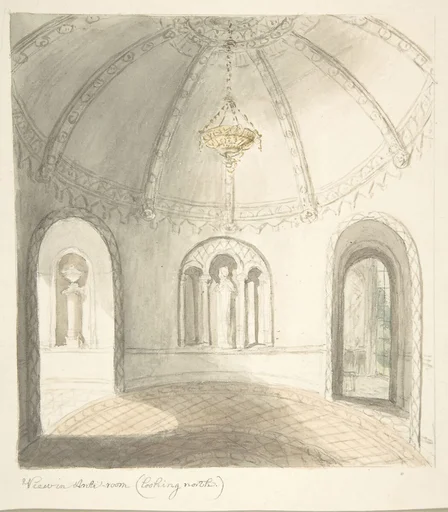 Lea Castle, Worcestershire, View in Ante-room, Looking North