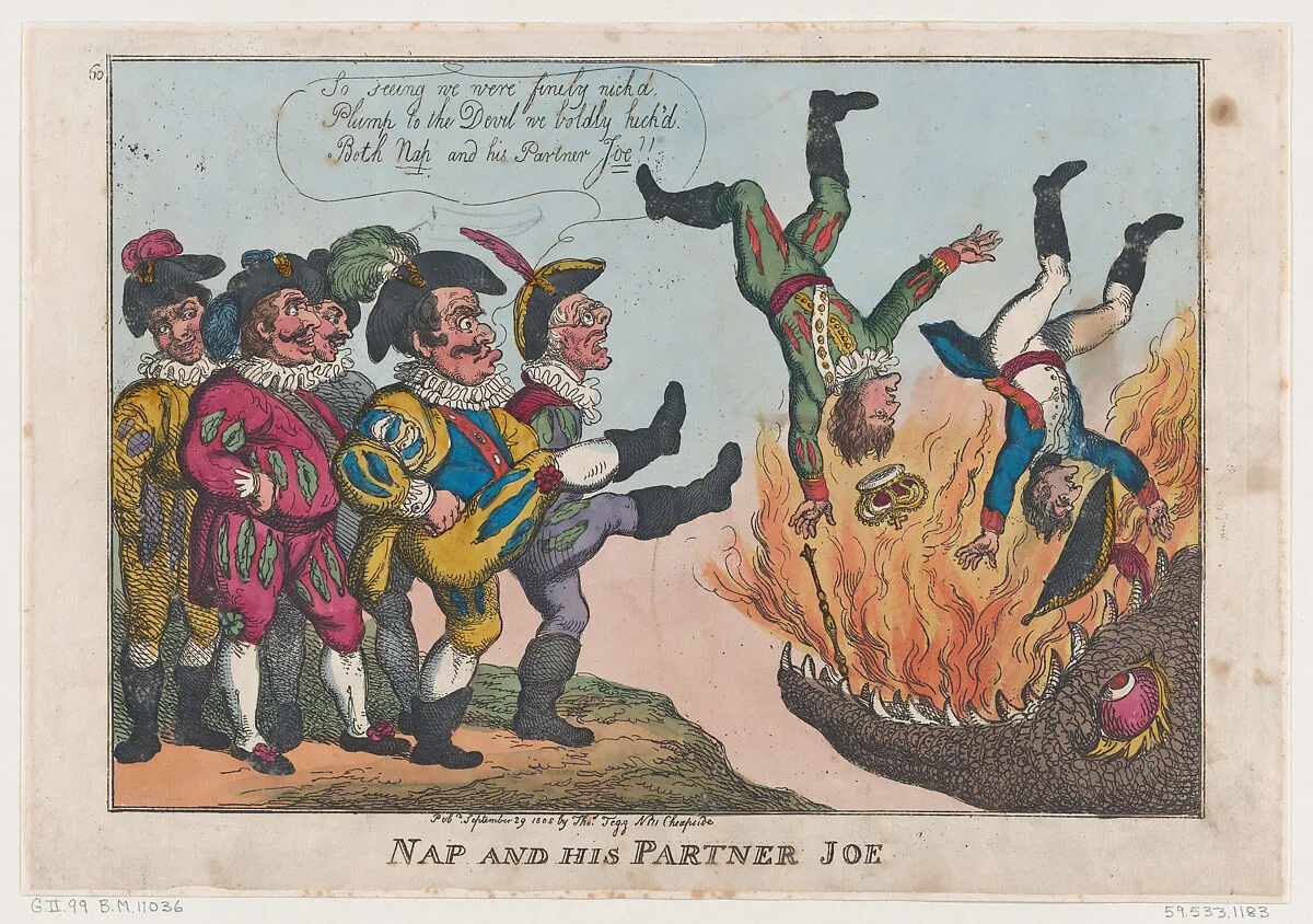 Nap and His Partner Joe — Thomas Rowlandson|Thomas Tegg|Napoléon Bonaparte