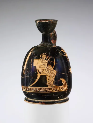 Terracotta squat lekythos (oil flask)