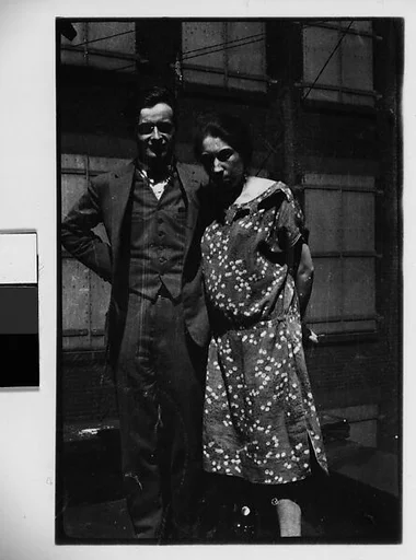 [Hanns and Lily Skolle Standing on Rooftop of 13 East 14th Street Apartment Building, New York City]