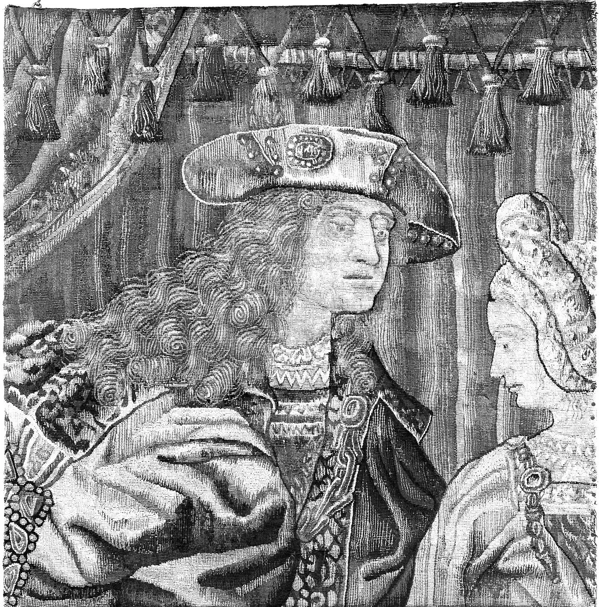 Lady and Gentleman in front of Two Curtains — Unknown
