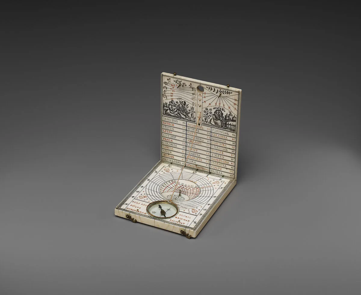 Portable diptych sundial — Paulus Reinman