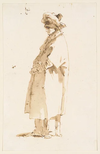 Man with an Elaborate Headdress, Facing Left
