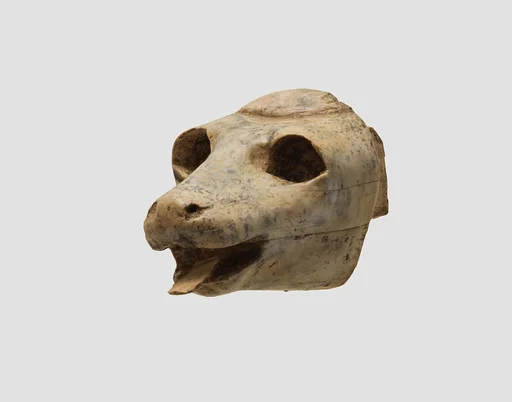 Animal head carved in the round
