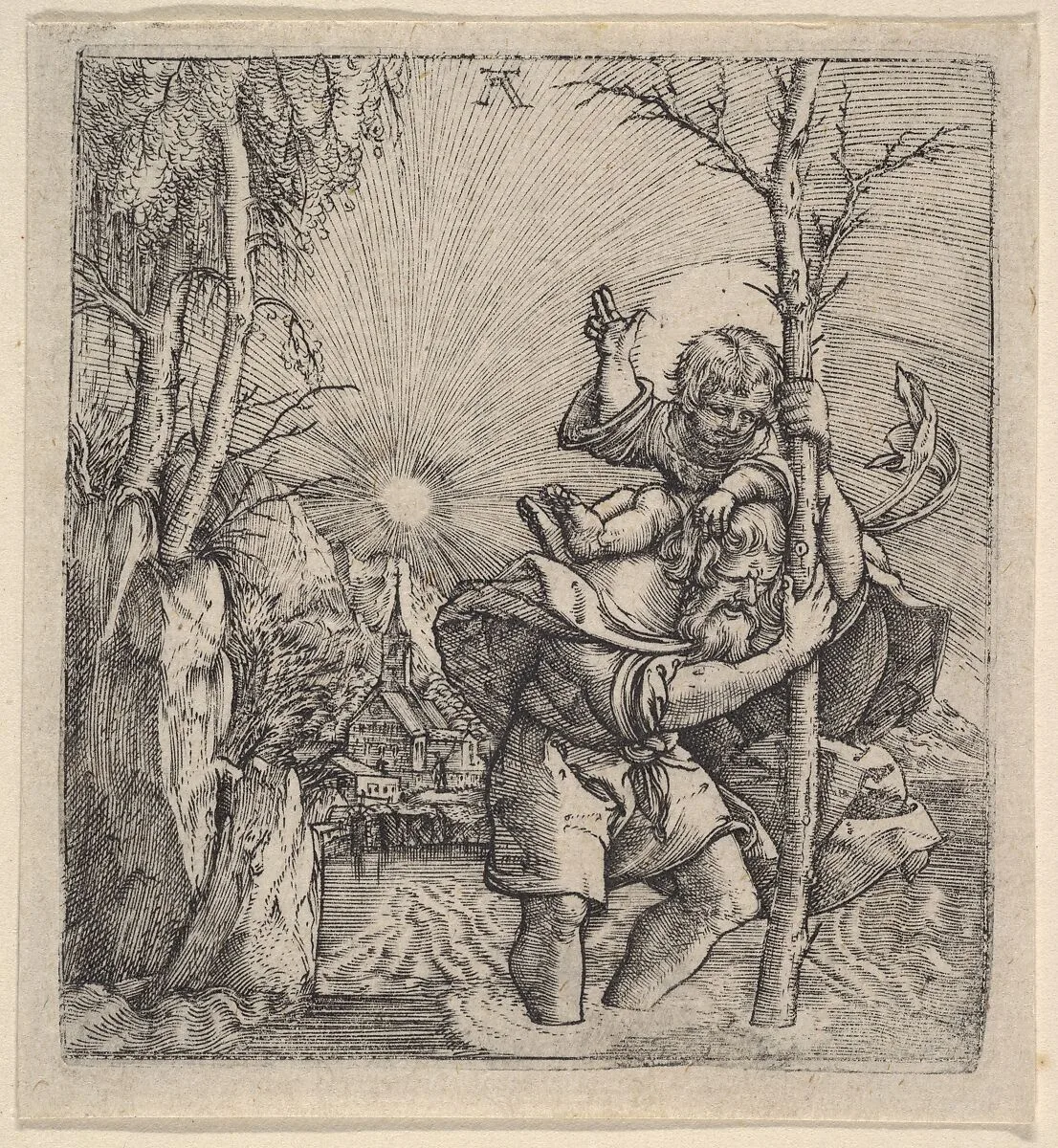 Saint Christopher Carrying the Christ Child — Albrecht Altdorfer