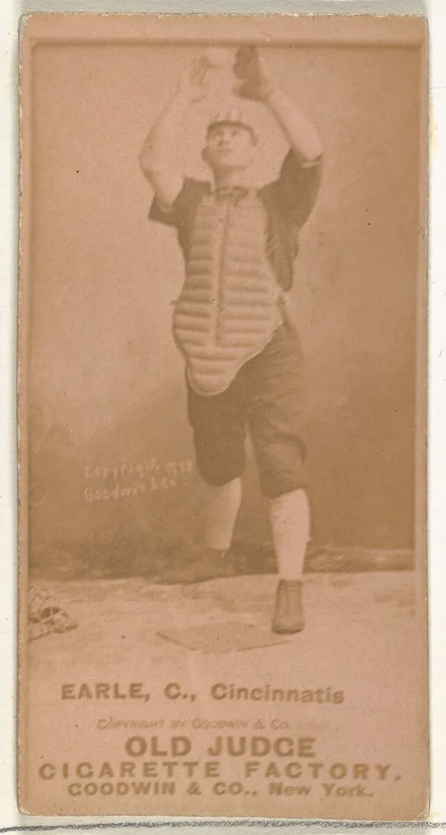 William Moffat "Billy" Earle, Catcher, Cincinnati, from the Old Judge series (N172) for Old Judge Cigarettes — Goodwin & Company