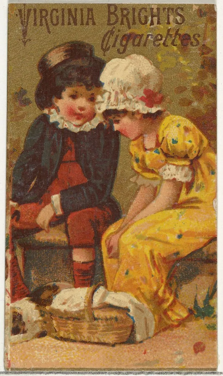 From the Girls and Children series (N64) promoting Virginia Brights Cigarettes for Allen & Ginter brand tobacco products — Allen & Ginter