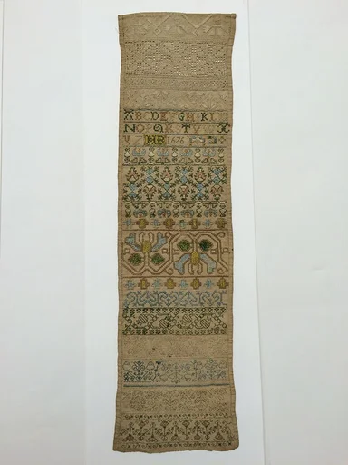 Embroidered band sampler