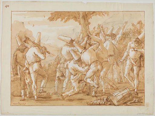 Punchinellos Felling (or Planting) a Tree