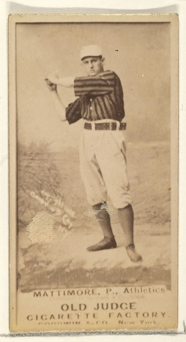 Mattimore, Pitcher, Philadelphia Athletics, from the Old Judge series (N172) for Old Judge Cigarettes — Goodwin & Company