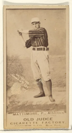 Mattimore, Pitcher, Philadelphia Athletics, from the Old Judge series (N172) for Old Judge Cigarettes