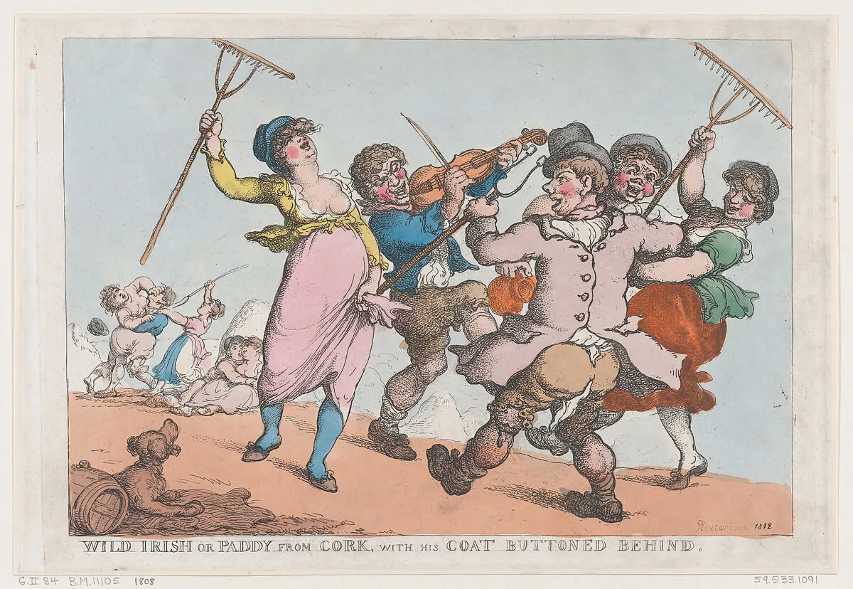Wild Irish, or Paddy from Cork with his Coat Buttoned Behind — Thomas Rowlandson|Thomas Tegg|George Murgatroyd Woodward