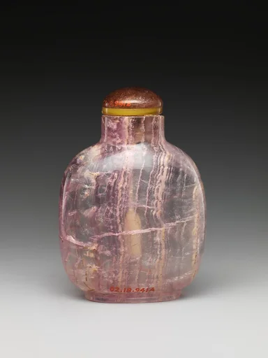 清 紫晶鼻煙壺|Snuff bottle with stopper