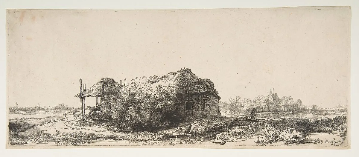 Landscape with a Cottage and a Haybarn — Rembrandt (Rembrandt van Rijn)