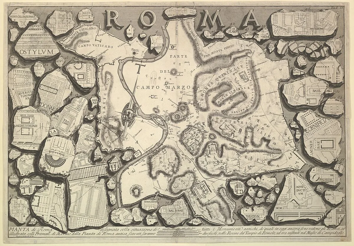 Plan of Rome..., from Le Antichità Romane (Roman Antiquities) — Giovanni Battista Piranesi
