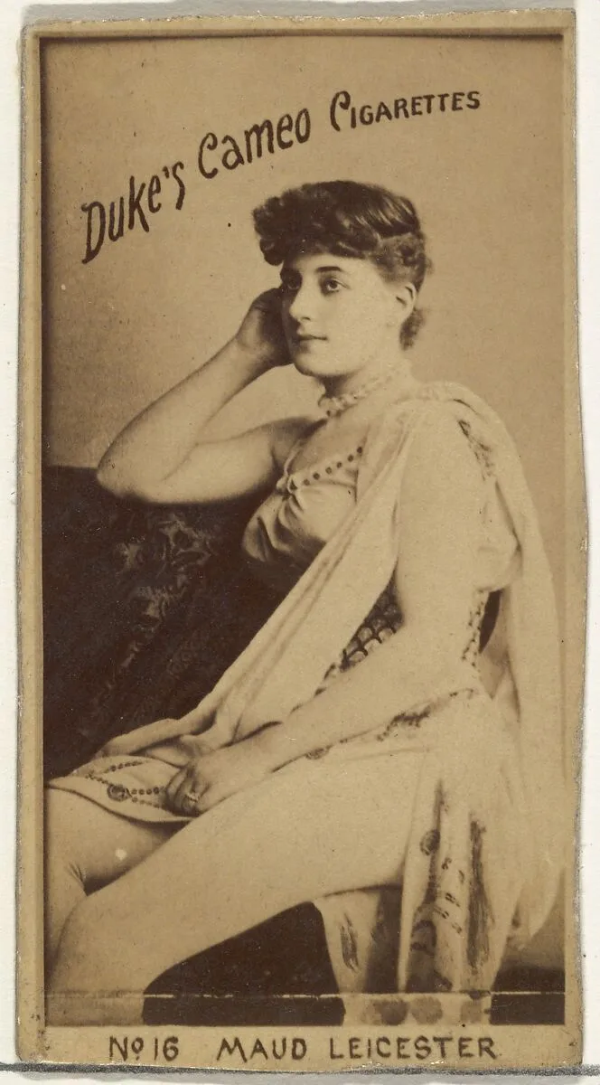 Card Number 16, Maud Leicester, from the Actors and Actresses series (N145-4) issued by Duke Sons & Co. to promote Cameo Cigarettes — W. Duke, Sons & Co.