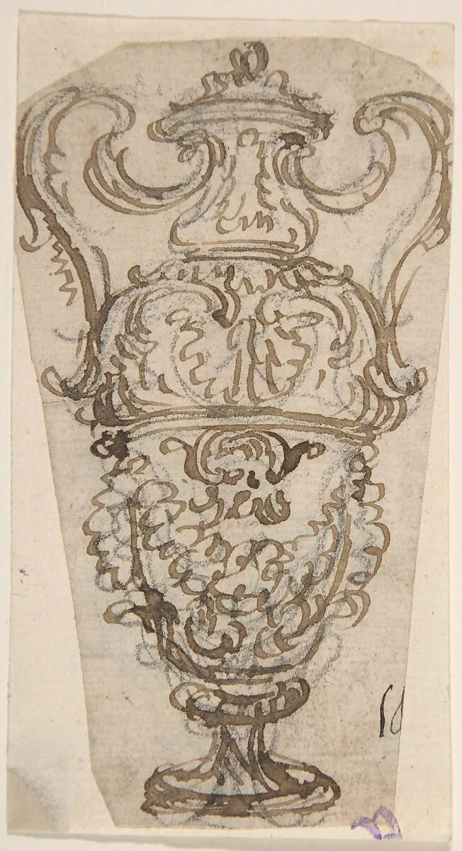 Outline of the Design for a Two-Handled Vase — Giovanni Battista Foggini
