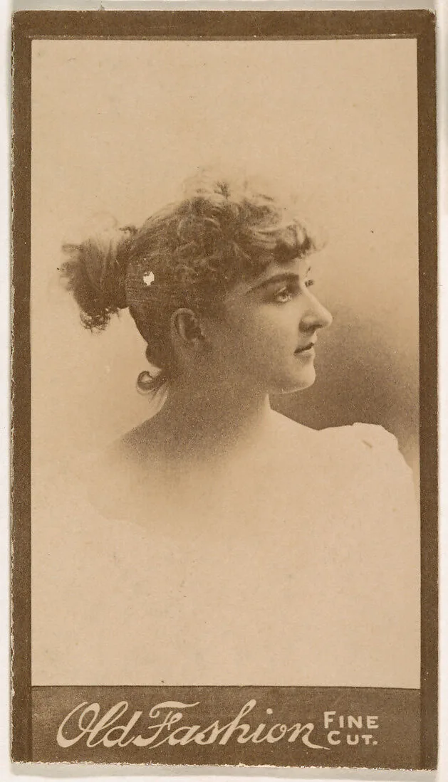 Portrait of actress in profile, from the Actresses series (N664) promoting Old Fashion Fine Cut Tobacco — Unknown