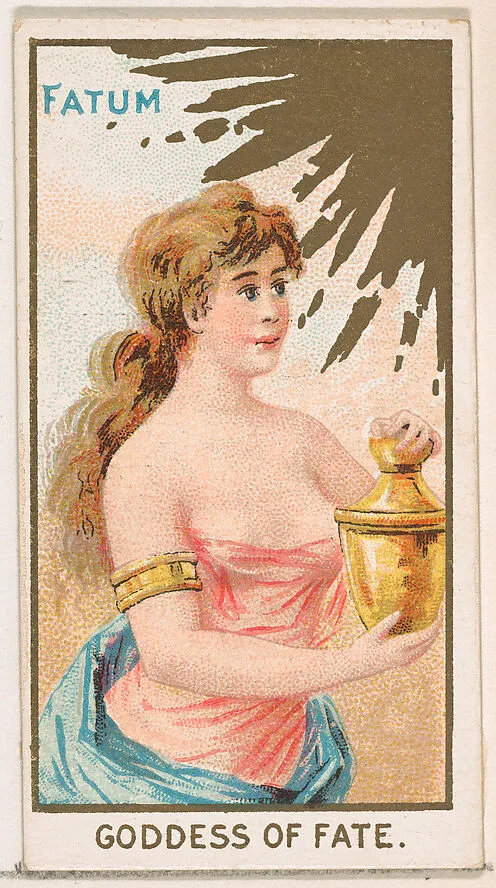 Fatum, Goddess of Fate, from the Goddesses of the Greeks and Romans series (N188) issued by Wm. S. Kimball & Co. — William S. Kimball & Company|Ketterlinus Lithography Company