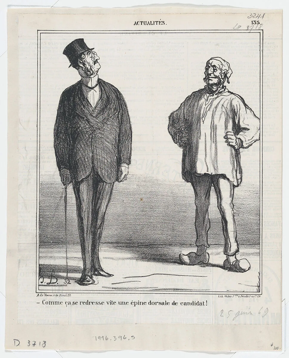 Comme ça se redresse vite. . . — Walter Frères|Honoré Daumier|Arnaud de Vresse