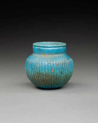 Faience Ribbed Jar