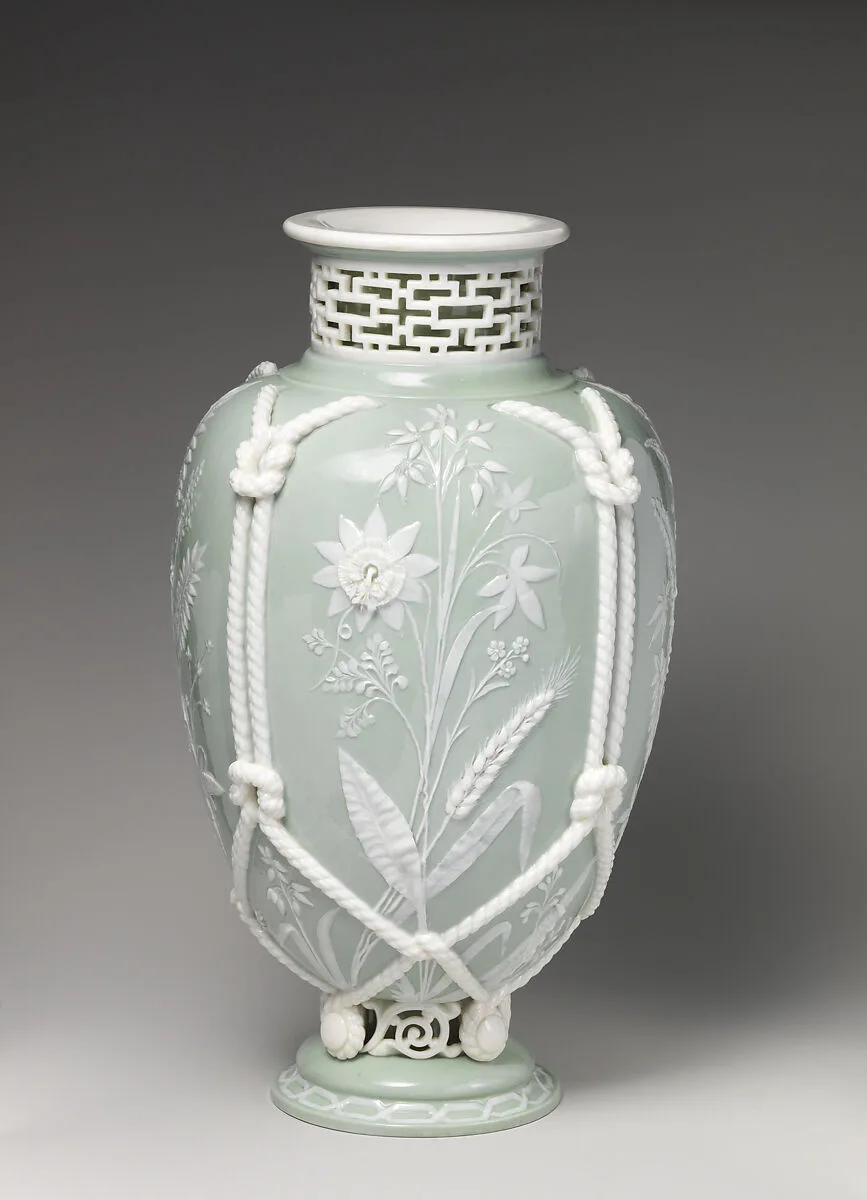 Vase with rope and wheat decoration — Minton(s)