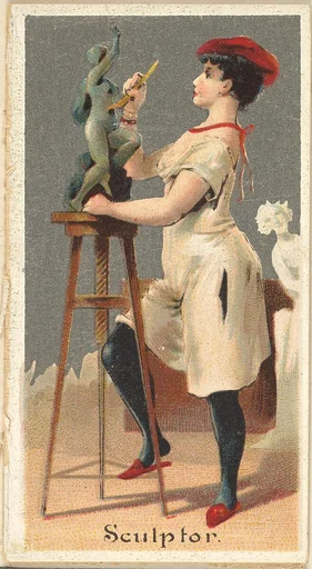 Sculptor, from the Occupations for Women series (N166) for Old Judge and Dogs Head Cigarettes