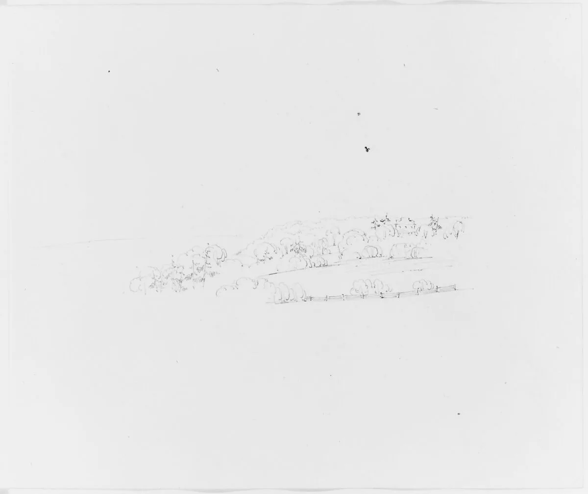 House in the Trees (from Sketchbook) — John William Casilear