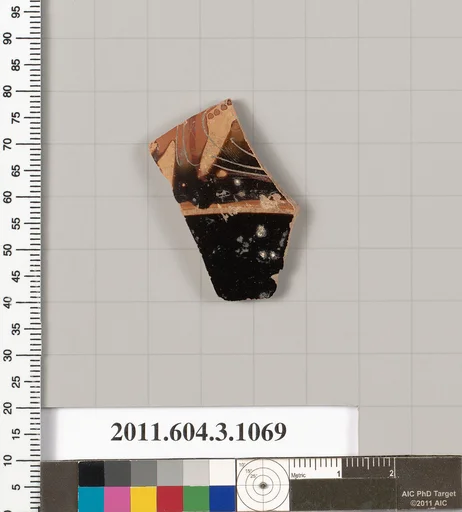Terracotta fragment of a mastoid (drinking cup with narrow base)