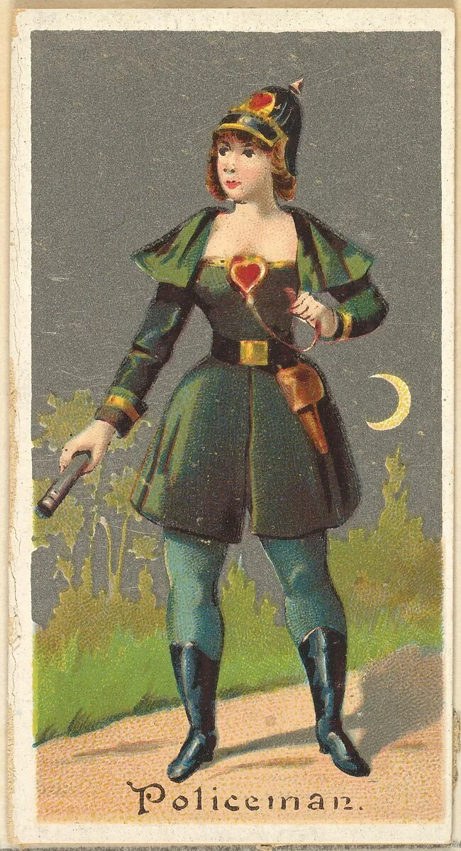 Policeman, from the Occupations for Women series (N166) for Old Judge and Dogs Head Cigarettes — Goodwin & Company