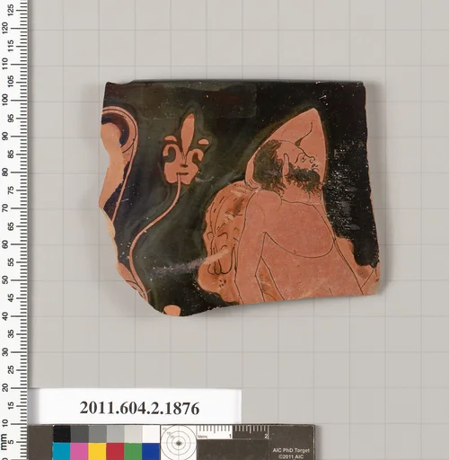 Terracotta rim fragment of a skyphos (deep drinking cup)