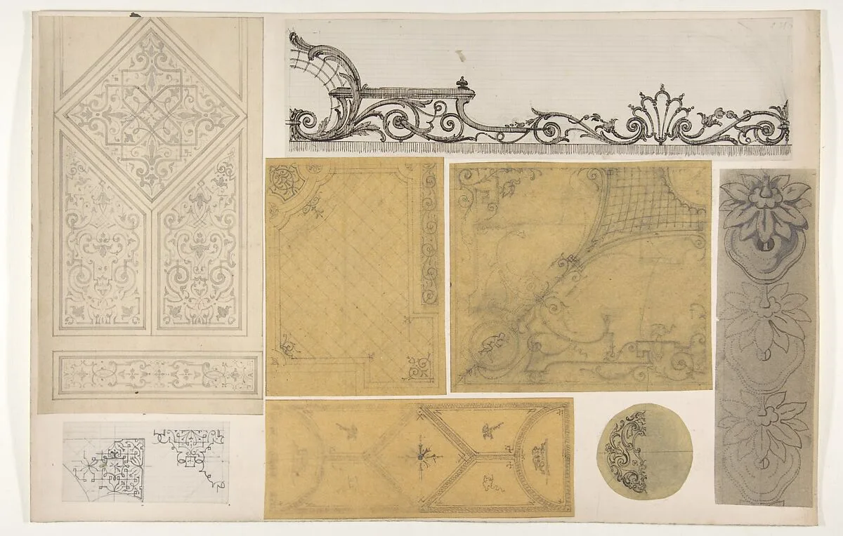 Eight designs for the painted decoration of interiors — Jules-Edmond-Charles Lachaise|Eugène-Pierre Gourdet