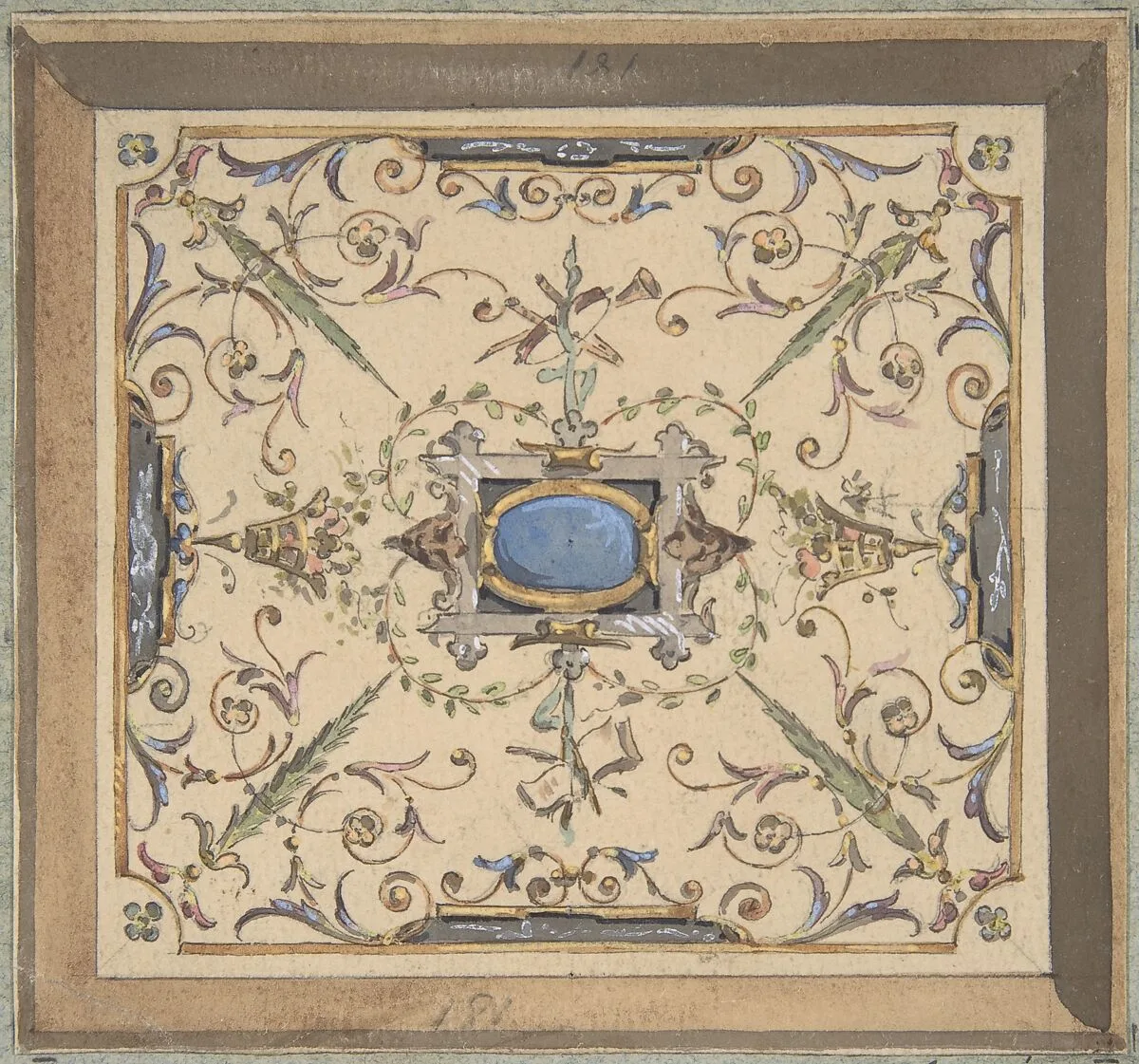 Design for Ceiling, Château de Cangé — Jules-Edmond-Charles Lachaise|Eugène-Pierre Gourdet