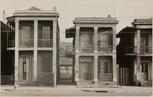 [Detail of "New Orleans Houses"]