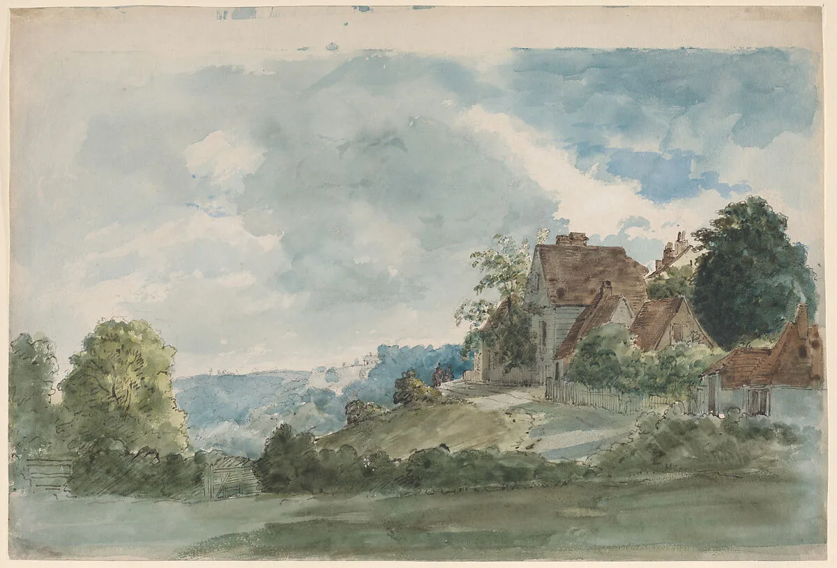 Cottages in an Extensive Landscape — William Henry Hunt