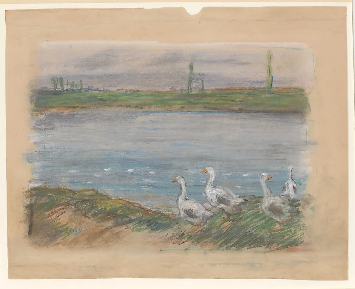 Four Geese by the River — Alfred Sisley