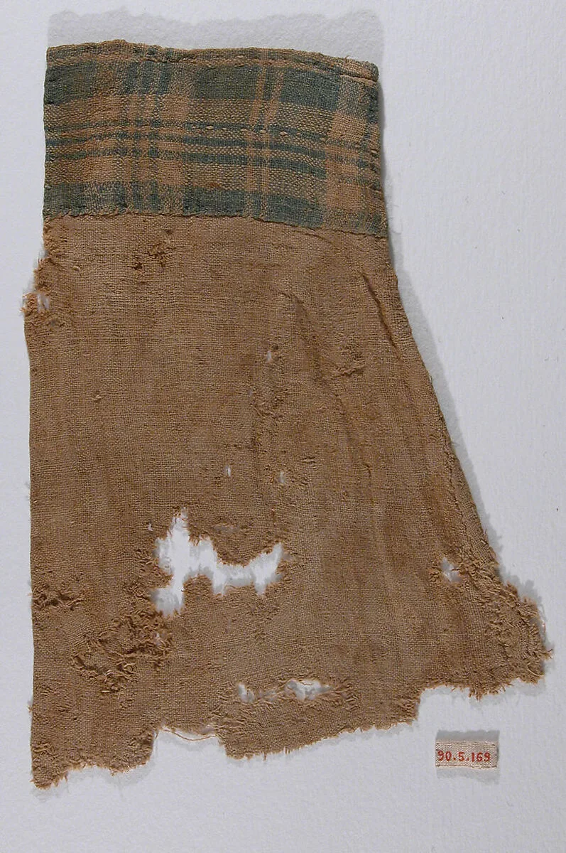 Sleeve Fragment with Plaid Cuff — Unknown