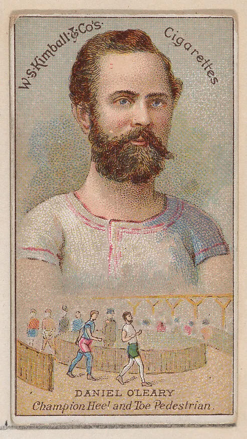 Daniel O'Leary, Champion Heel and Toe Pedestrian, from the Champions of Games and Sports series (N184, Type 1) issued by W.S. Kimball & Co. — W.S. Kimball & Co.