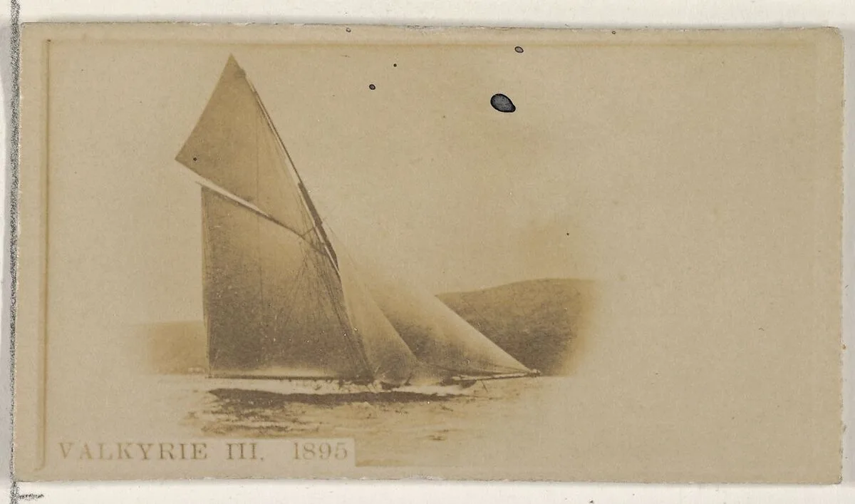 Valkyrie III, 1895, from the Famous Ships series (N50) for Virginia Brights Cigarettes — Allen & Ginter