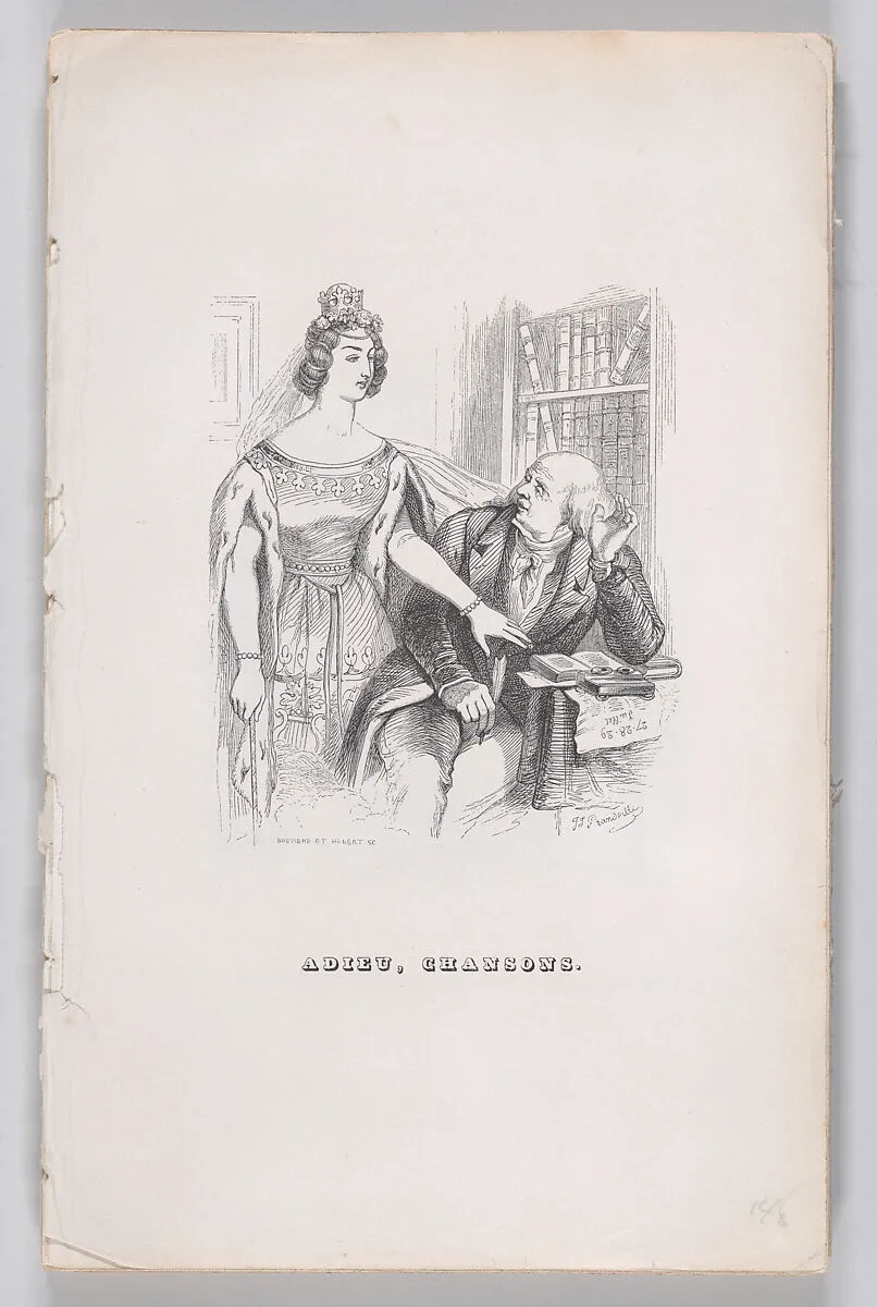 "Goodbye, Chansons" from The Complete Works of Béranger — Pierre Jean de Béranger|Fournier & Perrotin|J. J. Grandville