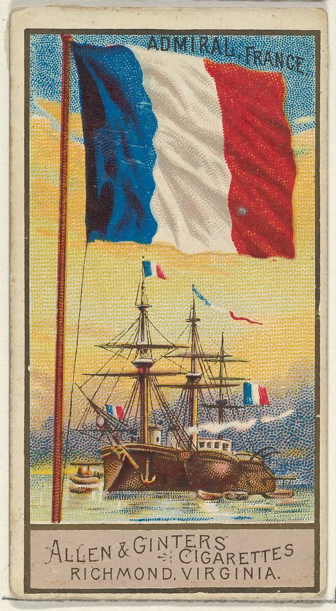 Admiral, France, from the Naval Flags series (N17) for Allen & Ginter Cigarettes Brands — Allen & Ginter