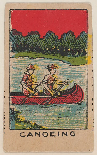 Canoeing trade card (W500) — Mayfair Novelty Co.