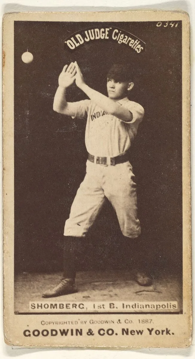 Shomberg, 1st Base, Indianapolis, from the Old Judge series (N172) for Old Judge Cigarettes — Goodwin & Company