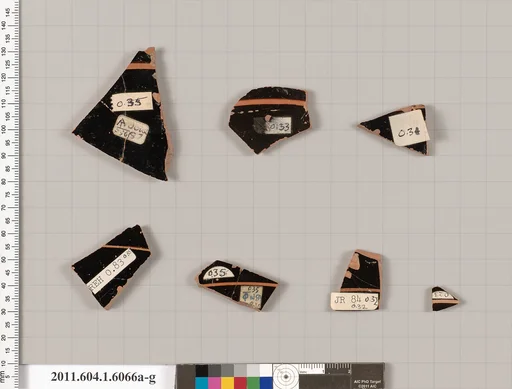 Terracotta fragments of kylikes (drinking cups)